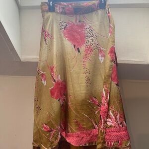 Sari Silk Wrap Skirt XL